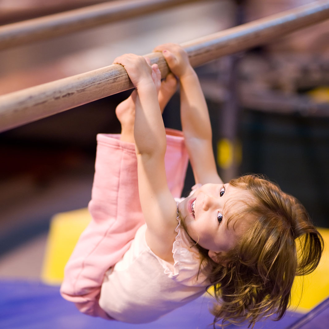 Toddler on bar